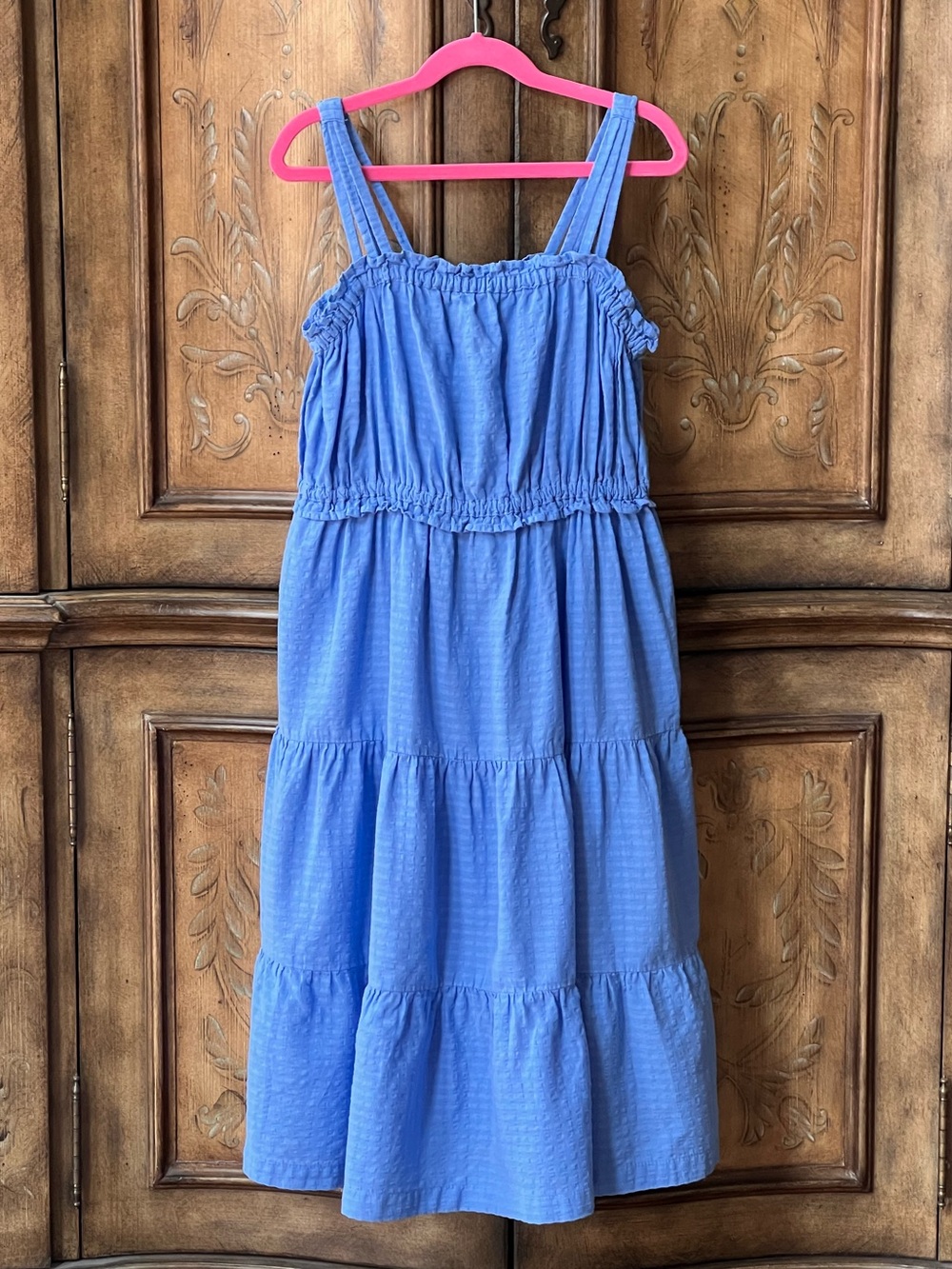Zara Girls Blue Tiered Smocked Sundress Size 11/12 can fit 10/12